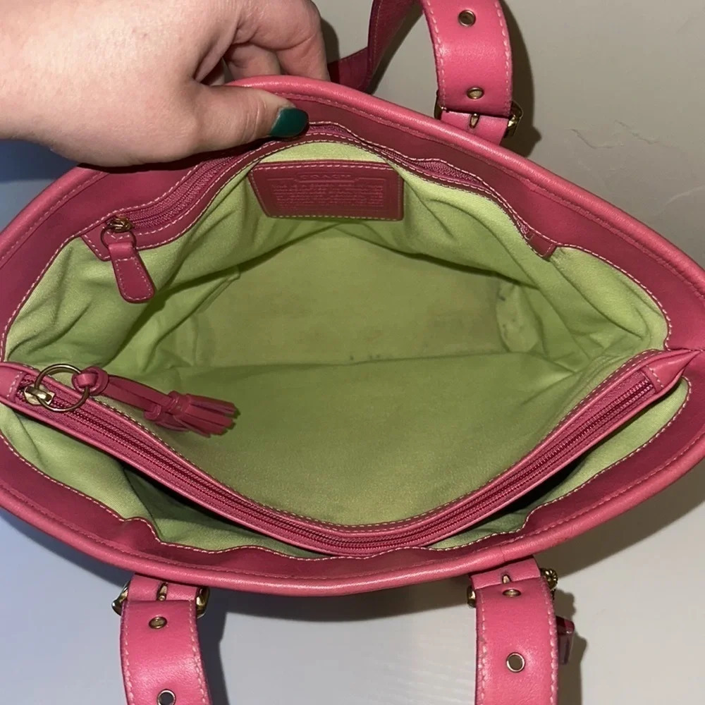 Vintage Coach Watermelon 🍉 Woven Leather Handbag GUC - Picture 6 of 11